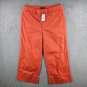 J.Crew Mercantile Womens Orange Wide Leg Crop Pants Size 8 High Rise Cotton NEW